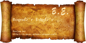 Bognár Edgár névjegykártya