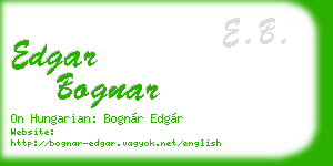 edgar bognar business card