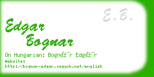 edgar bognar business card